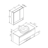 Orka Knidos 90 cm Legnona Banyo Dolabı Takımı thumbnail 4