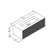 Orka Cube 120 cm Antrasit Banyo Dolabı Alt Modül ve Lavabo - 3