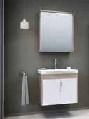 Orka Luna 65 cm Gri Banyo Dolabı Alt Modül ve Lavabo thumbnail 5