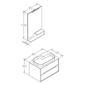 Orka Galia 80 cm Legnano Banyo Dolabı Takımı thumbnail 3