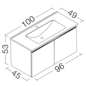 Orka Terme 100 cm Gri Banyo Dolabı Alt Modül ve Lavabo - 2