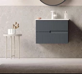 Orka Moonlight 70 cm Antrasit Banyo Dolabı Alt Modül ve Lavabo - 1