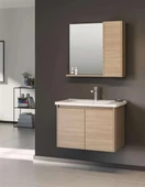 Orka Duden 80 cm Beyaz Kapaklı Banyo Dolabı Alt Modül ve Lavabo - 3