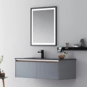Orka Lisbon 110 cm Gri Banyo Dolabı Alt Modül ve Lavabo thumbnail 3