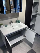 Orka Terme 80 cm Siyah Banyo Dolabı Alt Modül ve Lavabo thumbnail 2