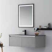 Orka Lisbon 110 cm Mat Gri Banyo Dolabı Takımı thumbnail 1