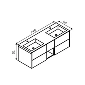 Orka Milano 140 cm Yeşil Banyo Dolabı Alt Modül ve Lavabo thumbnail 5