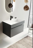 Orka Lusso 80 cm Antrasit Banyo Dolabı Alt Modül ve Lavabo thumbnail 1