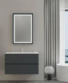 Orka Nest 91 cm Mat Antrasit Banyo Dolabı Alt Modül ve Lavabo - 3