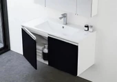 Orka Terme 100 cm Siyah Banyo Dolabı Alt Modül ve Lavabo - 1
