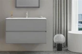 Orka Nest 91 cm Mat Gri Banyo Dolabı Alt Modül ve Lavabo thumbnail 1