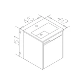 Orka Brick 45 cm Tesbih Ceviz Banyo Dolabı Alt Modül ve Lavabo - 3