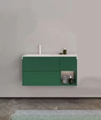 Orka Milano 120 cm Yeşil Banyo Dolabı Alt Modül ve Lavabo thumbnail 1