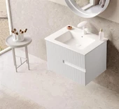 Orka Moonlight 70 cm Beyaz Banyo Dolabı Alt Modül ve Lavabo thumbnail 2