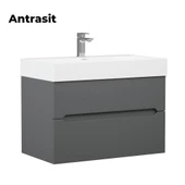 Orka Malta 80 cm Antrasit Banyo Dolabı Alt Modül ve Lavabo thumbnail 3