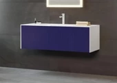 Orka Cube 120 cm Lacivert Banyo Dolabı Alt Modül ve Lavabo - 1
