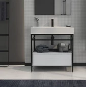 Orka Vegas 80 cm Beyaz Banyo Dolabı Alt Modül ve Lavabo - 1