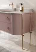 Orka Felice 140 cm Pudra Banyo Dolabı Alt Modül ve Lavabo - 4