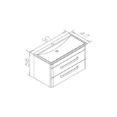 Orka Rose 95 cm Kaşmir Banyo Dolabı Alt Modül ve Lavabo - 3