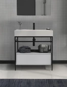 Orka Vegas 60 cm Beyaz Banyo Dolabı Alt Modül ve Lavabo thumbnail 1