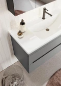Orka Varna 120 cm Gri Banyo Dolabı Alt Modül ve Lavabo - 4