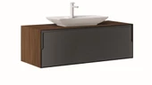 Orka Craft 120 cm Beyaz Antrasit Banyo Dolabı Alt Modül ve Lavabo - 4