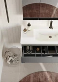 Orka Varna 120 cm Gri Banyo Dolabı Alt Modül ve Lavabo - 3