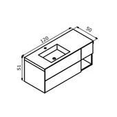 Orka Milano 120 cm Gri Banyo Dolabı Alt Modül ve Lavabo - 3