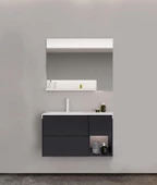 Orka Milano 100 cm Antrasit Banyo Dolabı Alt Modül ve Lavabo thumbnail 2