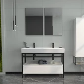 Orka Vegas 120 cm Beyaz Banyo Dolabı Alt Modül ve Lavabo thumbnail 2