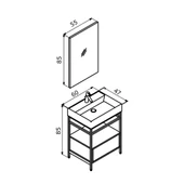 Orka Vegas 60 cm Antrasit Banyo Dolabı Takımı - 2