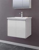 Orka Terme 60 cm Beyaz Kapaklı Banyo Dolabı Takımı thumbnail 2