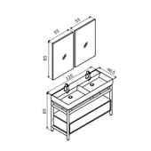 Orka Vegas 120 cm Antrasit Banyo Dolabı Takımı thumbnail 2