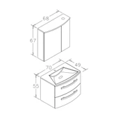 Orka Urla 70 cm Parlak Beyaz Banyo Dolabı Takımı thumbnail 4