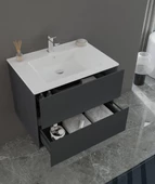 Orka Nest 70 cm Mat Antrasit  Banyo Dolabı Takımı - 3