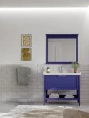 Orka Bastle 100 cm Mat Lacivert Banyo Dolabı Takımı thumbnail 2