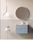 Orka Moonlight 70 cm Mat Mavi Banyo Dolabı Takımı thumbnail 1