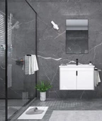 Orka Trio 100 cm Beyaz Kapaklı Havluluklu Banyo Dolabı Takımı thumbnail 1