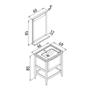 Orka Bastle 65 cm Mat Lacivert Banyo Dolabı Takımı thumbnail 2