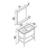 Orka Bastle 80 cm Mat Beyaz Banyo Dolabı Takımı thumbnail 6