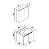 Orka Terme 60 cm Beyaz Kapaklı Banyo Dolabı Takımı thumbnail 4