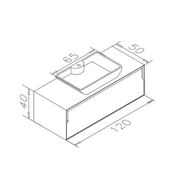 Orka Craft 120 cm Ceviz Banyo Dolabı Takımı - 5