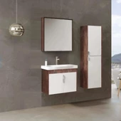 Orka Luna 65 cm Kahve Banyo Dolabı Takımı thumbnail 2