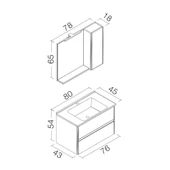 Orka Düden 80 cm Beyaz Banyo Dolabı Takımı thumbnail 5