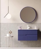 Orka Moonlight 90 cm Mat Lacivert Banyo Dolabı Takımı thumbnail 1