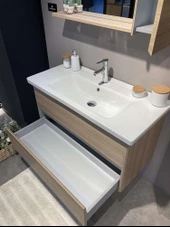 Orka Düden 100 cm Meşe Banyo Dolabı Takımı - 2