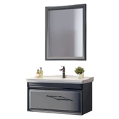 Orka Design 85 cm Mat Antrasit Banyo Dolabı Takımı thumbnail 3