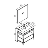 Orka Vegas 80 cm Mat Beyaz Banyo Dolabı Takımı - 2