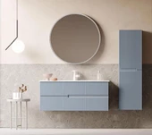 Orka Moonlight 120 cm Mat Mavi Banyo Dolabı Takımı thumbnail 2