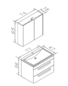 Orka Rose 80 cm Parlak Kaşmir Banyo Dolabı Takımı thumbnail 4